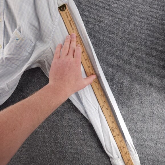 Barbour Cotton Check Button-Down Small Blue Shirt Pocket Men Long Sleeve Adult - Picture 16 of 16